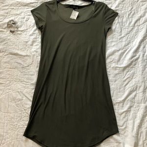 NWT DEREK HEART Olive Green Shirt Dress, Sz L